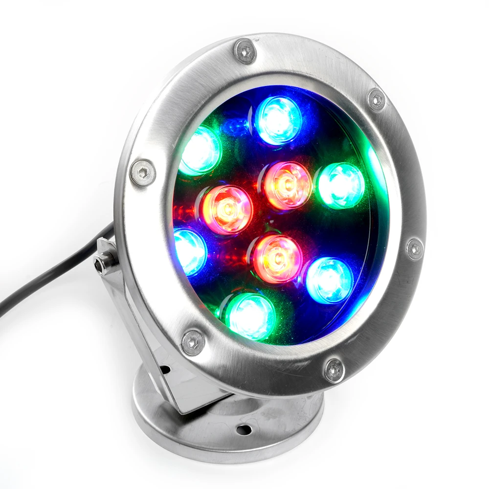 Светодиодный прожектор подводный Feron LL-824, 9W, AC24V, низковольтный, RGB, металлик, 140*80*160mm, IP68 48468 6