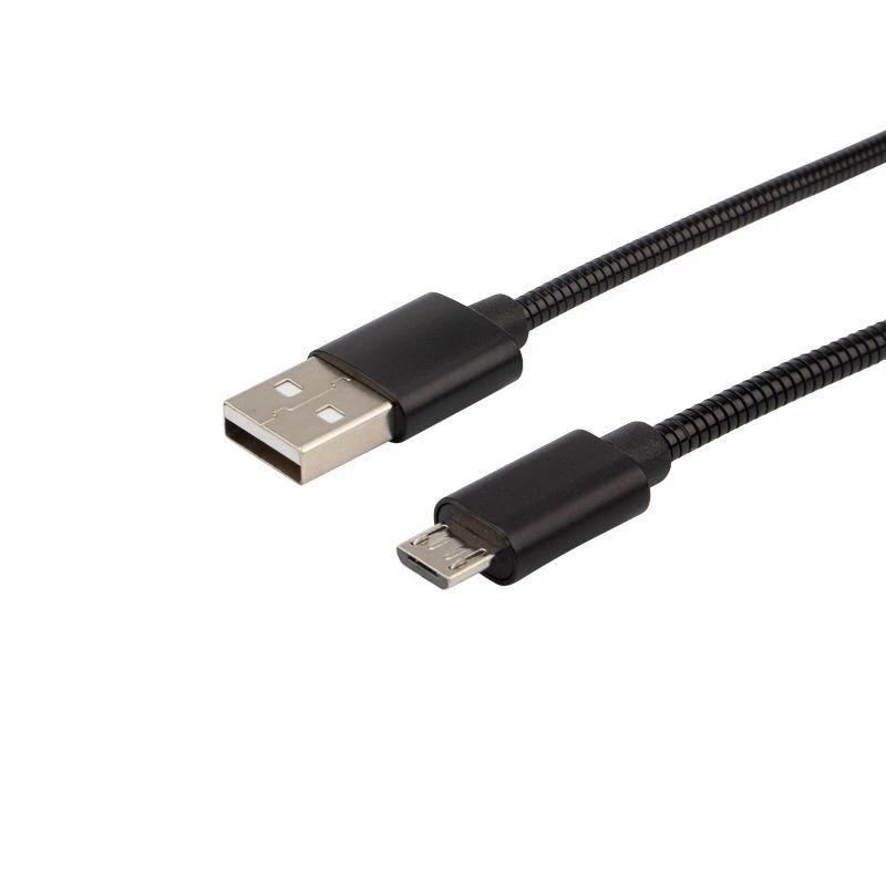 Кабель USB microUSB шнур в металлической оплетке серебристый Rexant 18-4241 3