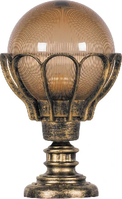 Светильник садово-парковый Feron PL5054 шар на постамент 100W E27 230V, черное золото 11556