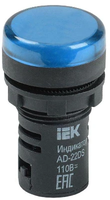 Лампа светосигнальная AD22DS d22мм 24В AC/DC син. KARAT IEK BLS10-ADDS-024-K07