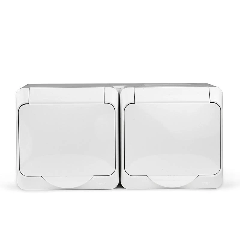 Розетка 2-м ОП Nix 16А IP54 250В с заземл. с крышкой бел. TOKOV ELECTRIC TKE-NX-R2Z-C01-IP54 2