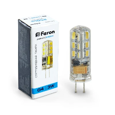 Лампа светодиодная Feron LB-422 G4 3W 12V  6400K 25533
