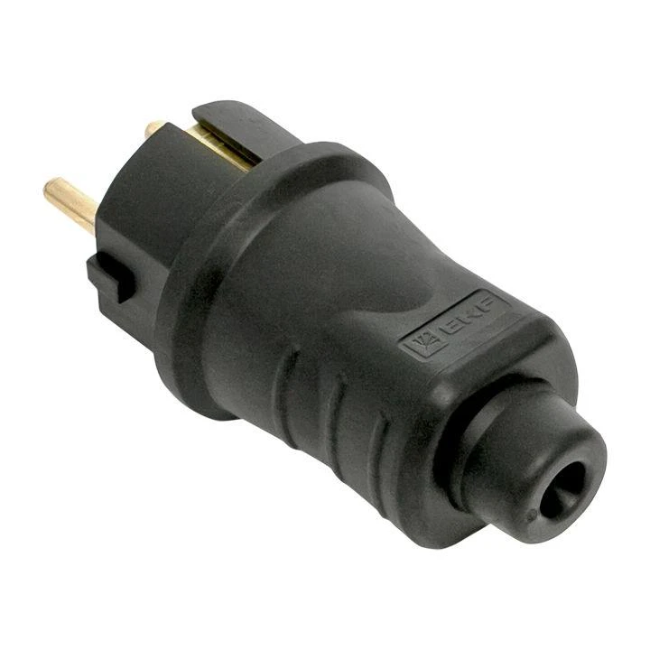Вилка прямая 16А 2P+PE 230В IP44 каучук черн. EKF RPS-011-16-230-44 4