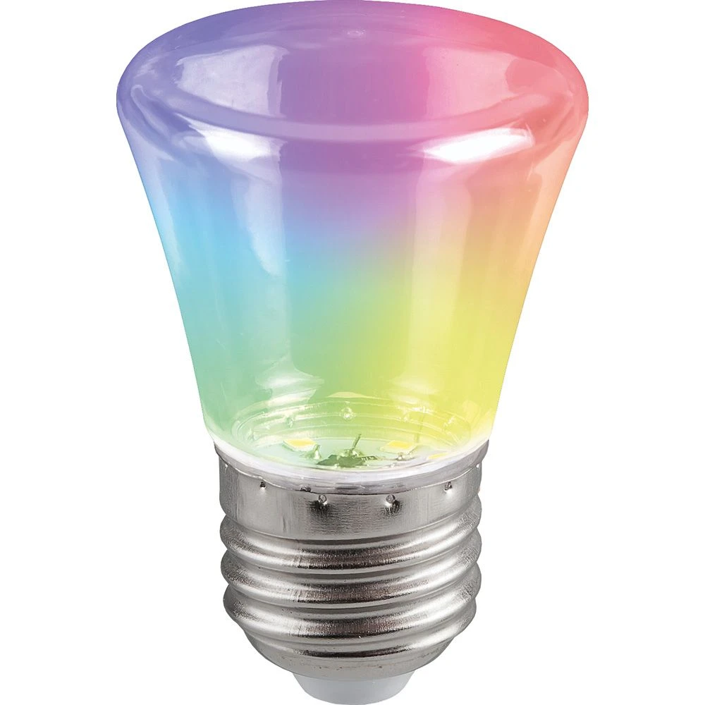 Лампа светодиодная Feron LB-372 Колокольчик прозрачный E27 1W RGB плавная смена цвета 38134 1