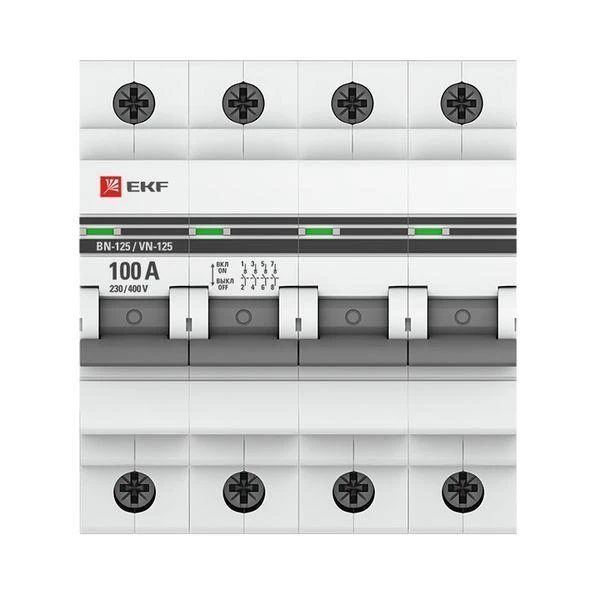 Выключатель нагрузки 4п 100А ВН-125 PROxima EKF SL125-4-100-pro 1