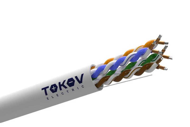 Кабель витая пара U/UTP 4х2х24 AWG кат.5E CCA PVC indoor Fluke tested 305м (м) TOKOV ELECTRIC TKL-C06-U42CCA-5E-305-PVC 1