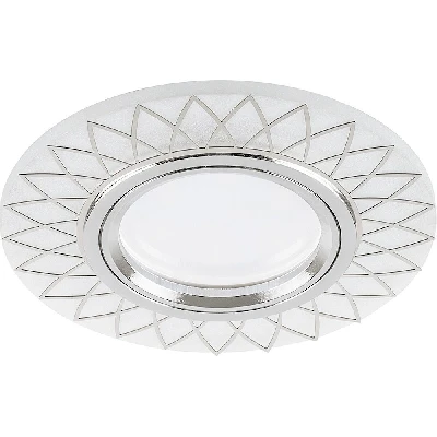 Светильник встраиваемый с LED подсветкой Feron CD992 потолочный MR16 G5.3 матовый белый, хром 32980