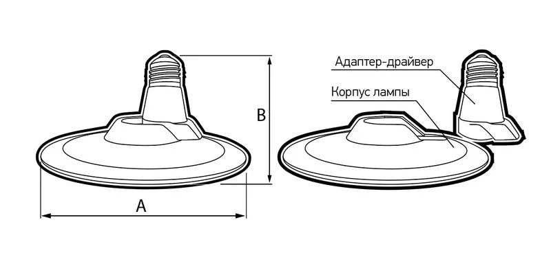 Лампа светодиодная высокомощная PLED-HP-UFO 55Вт 4000К нейтр. бел. E27 d230х78мм Pro JazzWay 5039223 2