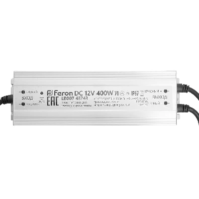 Трансформатор электронный для светодиодной ленты 400W 12V 245*77*41мм IP67 (драйвер), LB007 FERON 48743