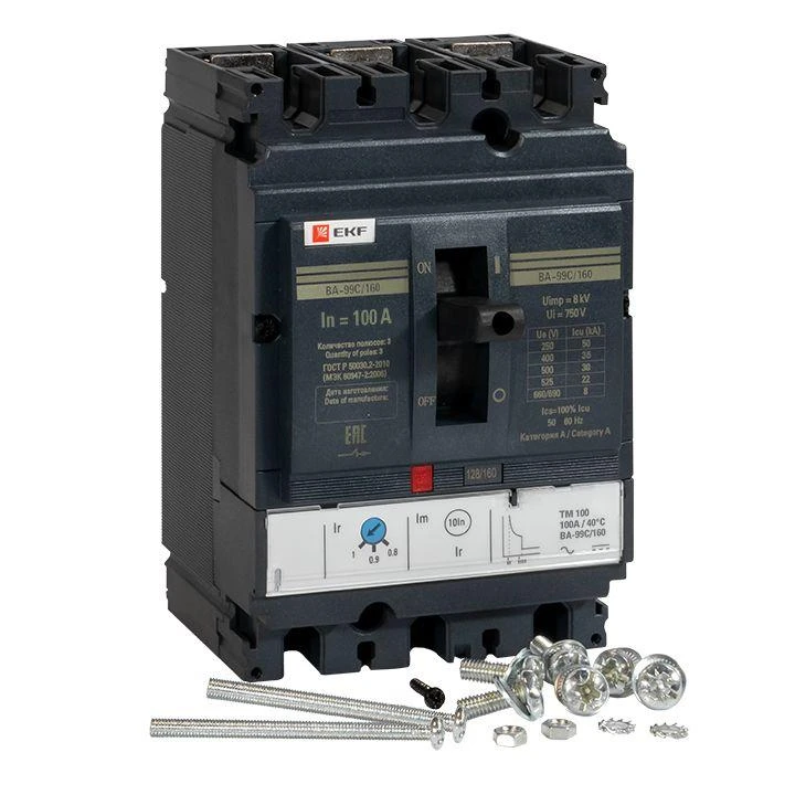 Выключатель автоматический 3п 160/100А 36кА ВА-99C Compact NS PROxima EKF mccb99C-160-100 4