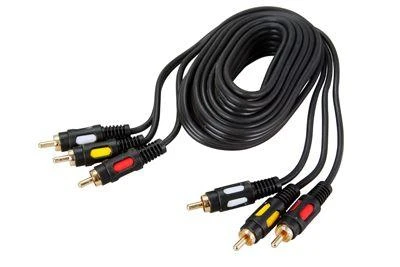 Шнур 3RCA Plug - 3RCA Plug 3м (GOLD) (уп.10шт) Rexant17-0214 1