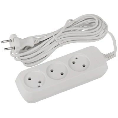 Удлинитель 3х5м без заземл. 6А IP20 GREEN LINE UDL-6-350 ШВВП 2х0.75 Эра Б0065070