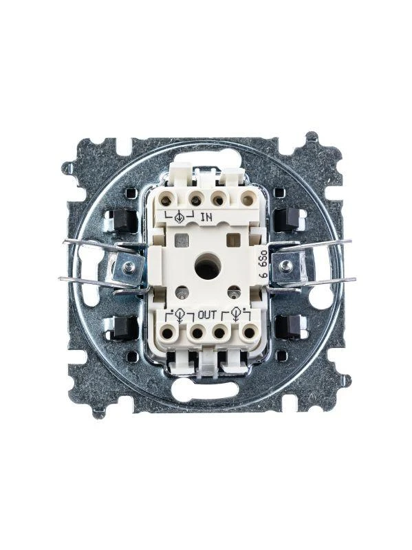 Переключатель 1-кл. СП Levit IP20 сталь/дым. черн. ABB 2CHH590645A6069 3