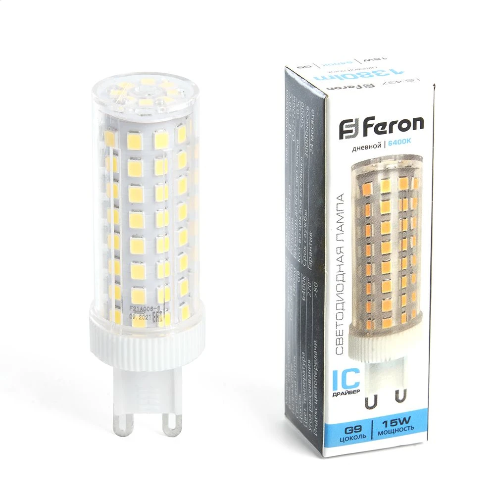 Лампа светодиодная Feron LB-437 G9 15W 175-265V 6400K 38214 2
