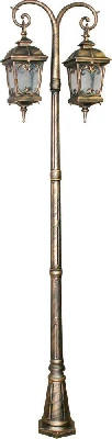 Светильник садово-парковый Feron PL140 столб четырехгранный 2*100W 230V E27, черное золото 11317
