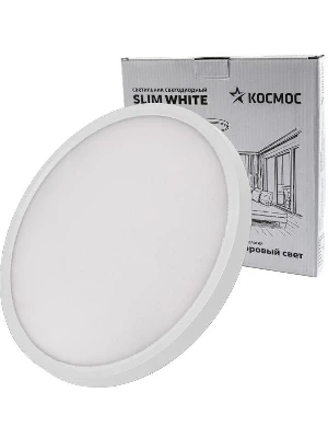 Светильник светодиодный SLIM WHITE 38Вт 6500К IP40 2700лм 230В 400х25мм КОСМОС KSlim38w_W6500K