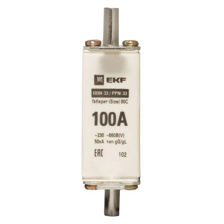 Вставка плавкая ППН-33 100/100А 50кА габарит 00С PROxima EKF fus-33/100 1