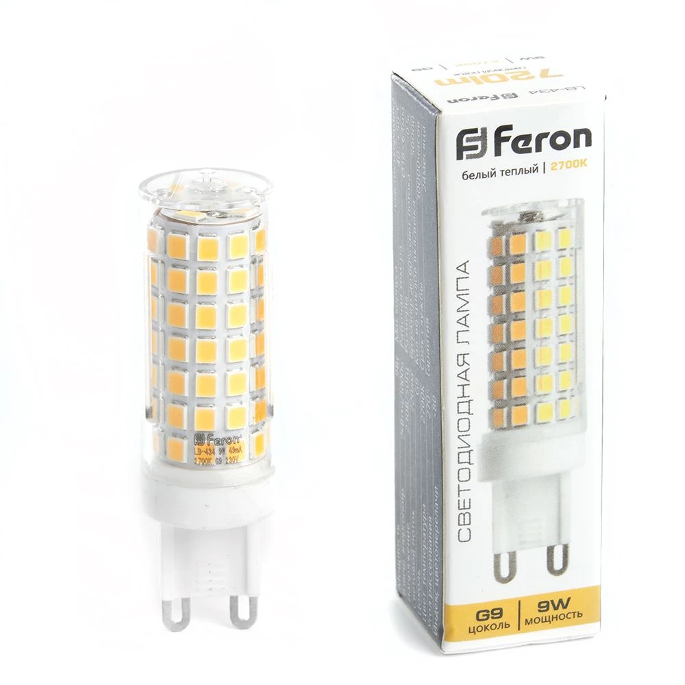 Лампа светодиодная Feron LB-434 G9 9W 175-265V 2700K 38146 2