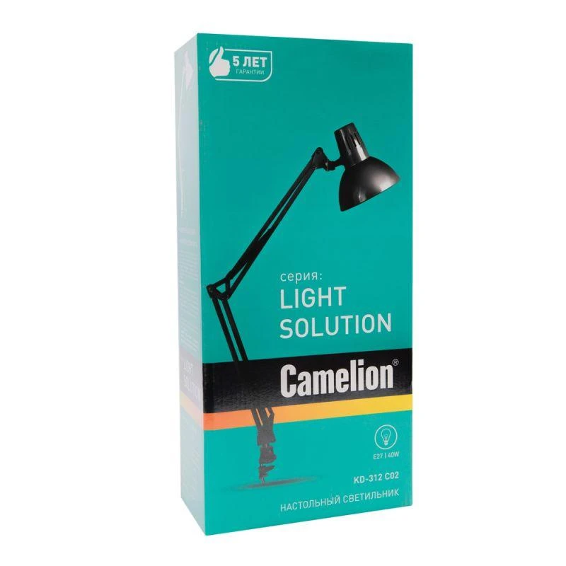 Светильник настольный KD-312 40Вт E27 230В струбцина черн. Camelion 10999 9