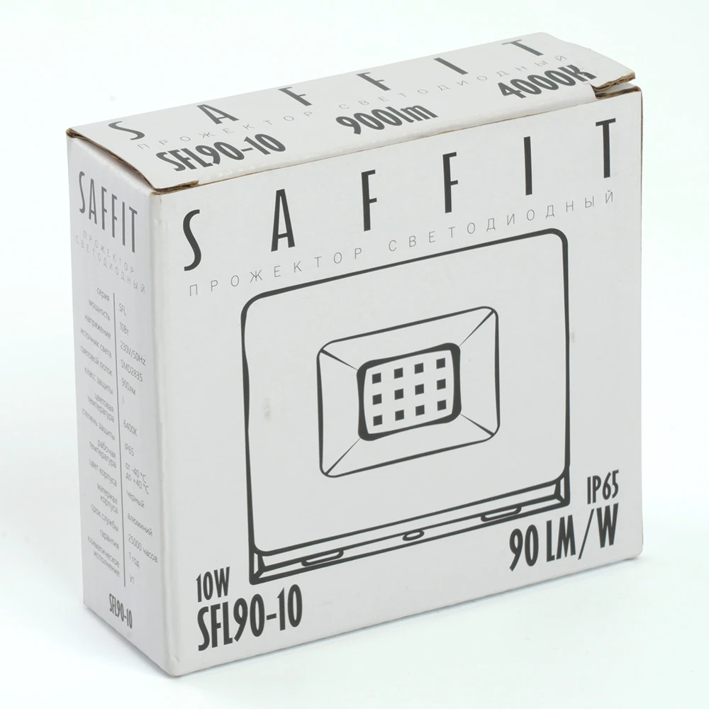 Светодиодный прожектор SAFFIT SFL90-10 IP65 10W 6400K черный 55067 6