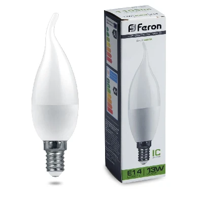 Лампа светодиодная Feron LB-970 Свеча на ветру E14 13W 175-265V 4000K 38113