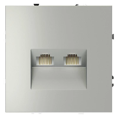 Розетка компьютерная 2-м СП S70 RJ45 + RJ45 кат.6 механизм сталь Voltum VLS060205