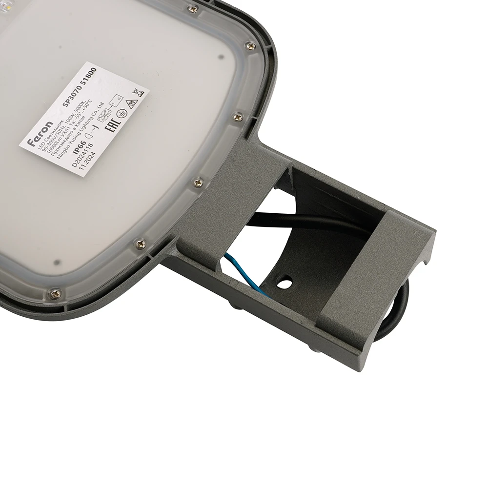 Светодиодный уличный консольный светильник Feron SP3070 100W 5000K AC90-300V, серый 51800 9