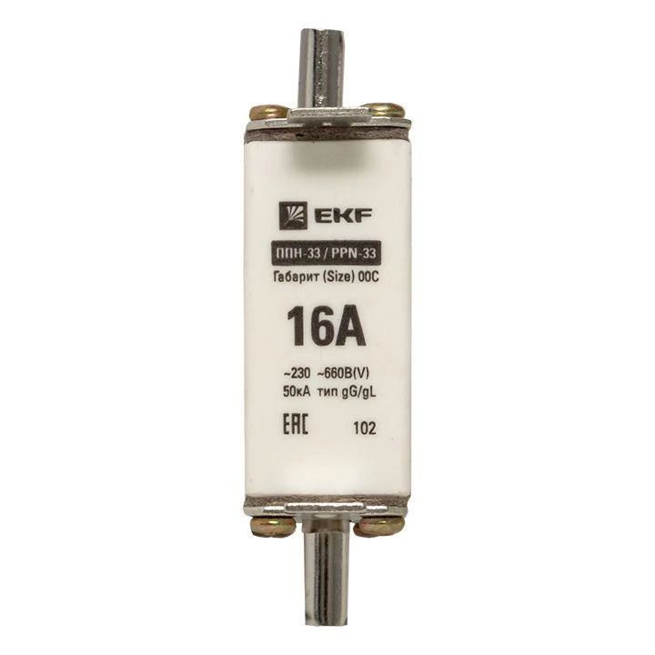 Вставка плавкая ППН-33 100/16А габарит 00C PROxima EKF fus-33/100/16 3