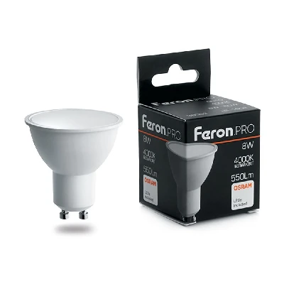 Лампа светодиодная Feron.PRO LB-1608 GU10 8W 175-265V 4000K 38093