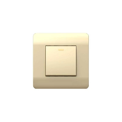 Переключатель 1-кл. NEW3-E 10А с подсветкой шампань CHINT 431394