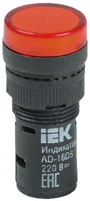 Лампа светосигнальная AD16DS d16мм 230В AC красн. KARAT IEK BLS10-ADDS-230-K04-16
