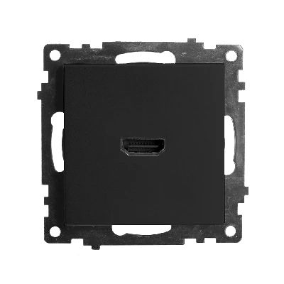 Розетка HDMI 2.1, Type A (механизм), STEKKER GLS00-7118-05, серия Катрин, черный 50062