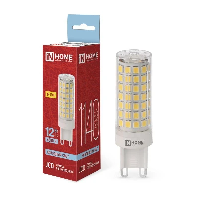 Лампа светодиодная LED-JCD 12Вт 230В G9 6500К 1140лм IN HOME 4690612060330 0