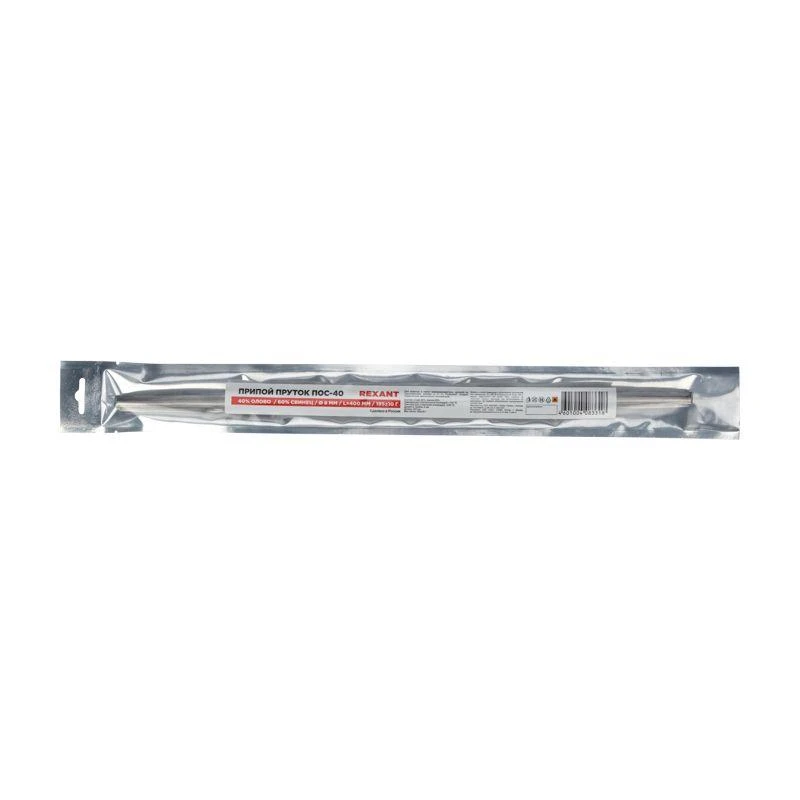 Припой пруток ПОС-40 (d8мм L400мм 195±10гр) Rexant 09-3541 5
