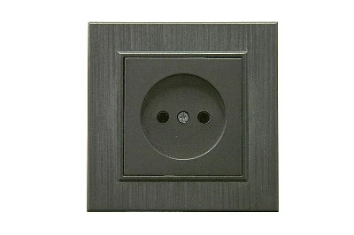 Розетка 1-м Karea LINE STAR без заземл. дым. металлик Makel 86050022