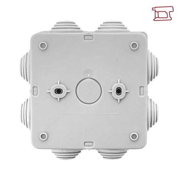 Коробка распределительная КМР-030-031 85х85х40 IP55 с крышкой для прямого монтажа 8 мембранных вводов сер. EKF plc-kmr-030-031 2