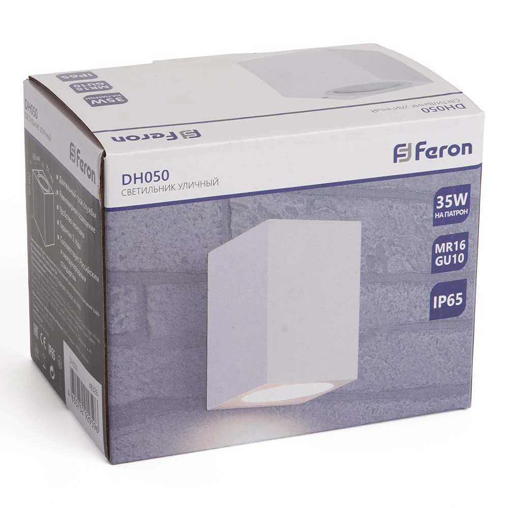 Светильник садово-парковый Feron DH050,на стену, GU10 230V, белый 48326 4