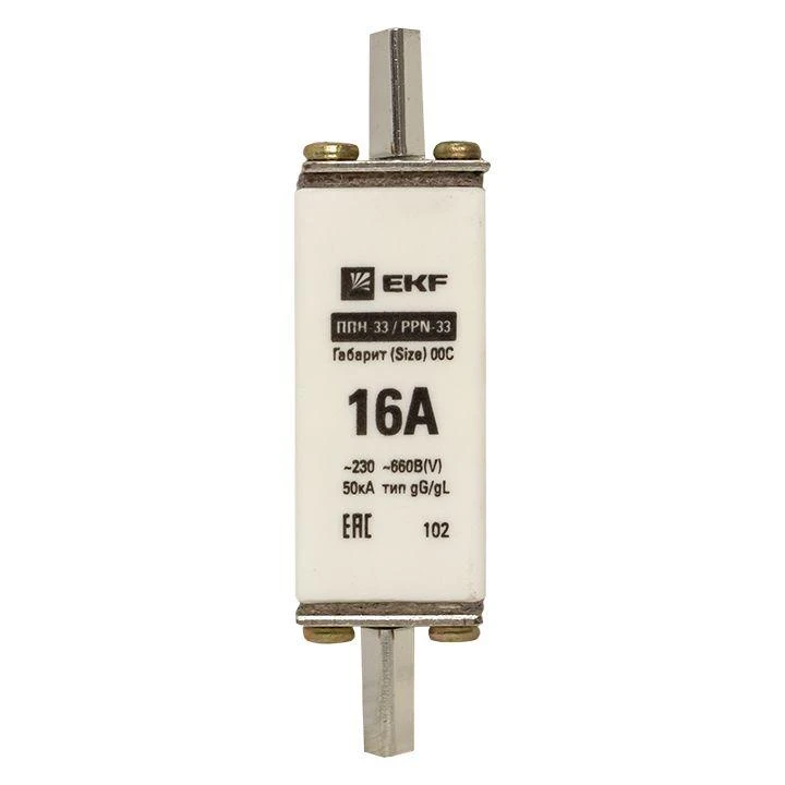 Вставка плавкая ППН-33 100/16А габарит 00C PROxima EKF fus-33/100/16 4
