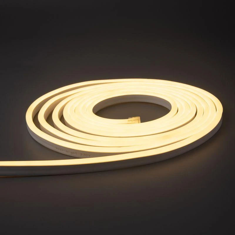 Шнур светодиодный гибкий неон LED SMD 8х16мм 120LED/м односторонний тепл. бел. 5м Neon-Night 131-006 9