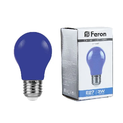 Лампа светодиодная Feron LB-375 E27 3W 230V синий 25923