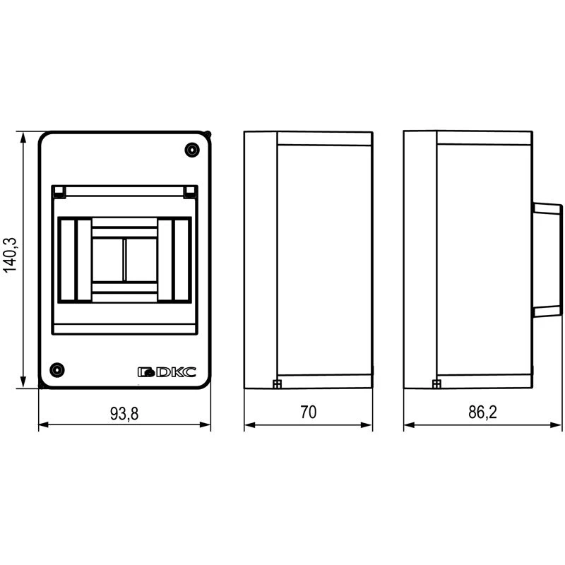 Щиток настенный Фрейм (FRAME) ЩРн-п-4 4мод. без дверцы бел. DKC F04W0W0 4