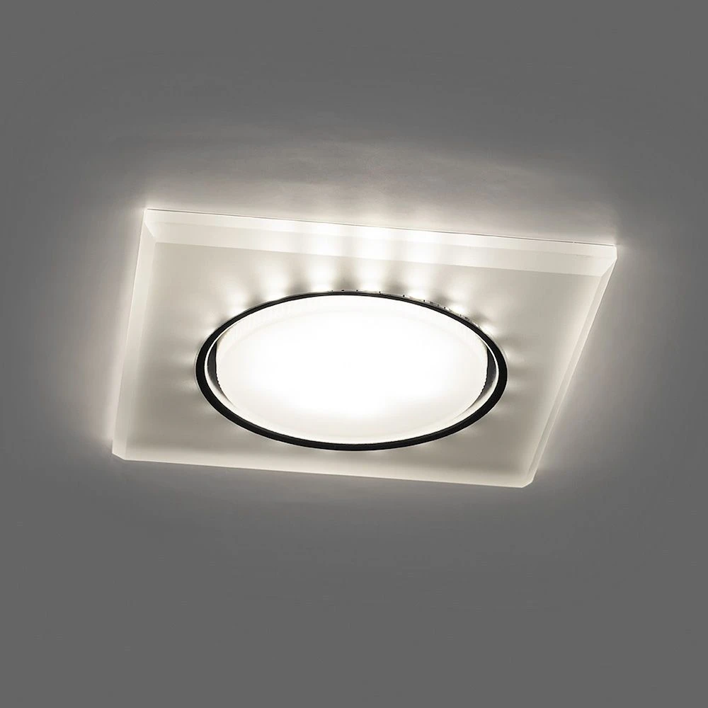 Светильник встраиваемый с белой LED подсветкой Feron CD5022 потолочный GX53 без лампы, белый матовый 32661 1