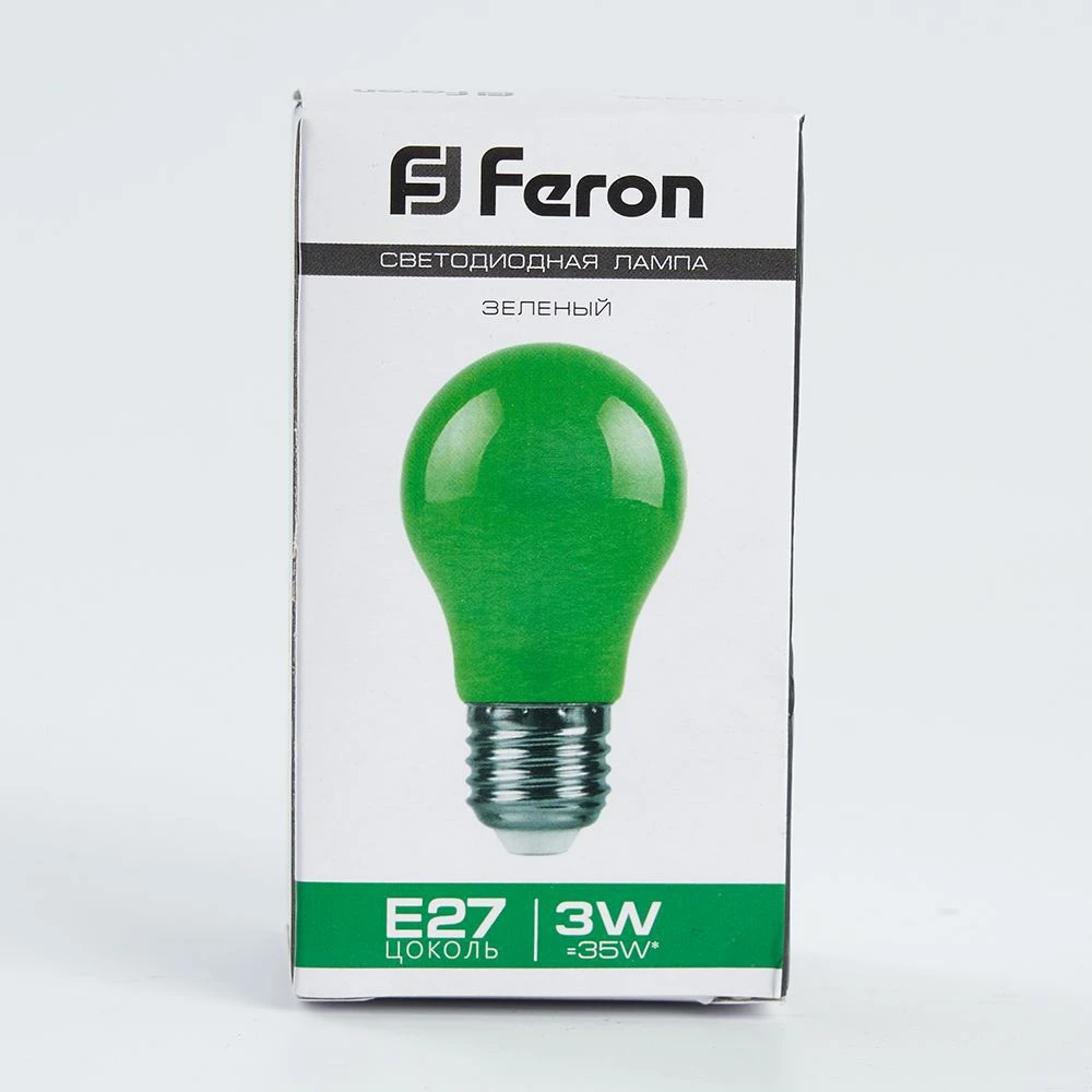 Лампа светодиодная Feron LB-375 E27 3W 230V зеленый 25922 1