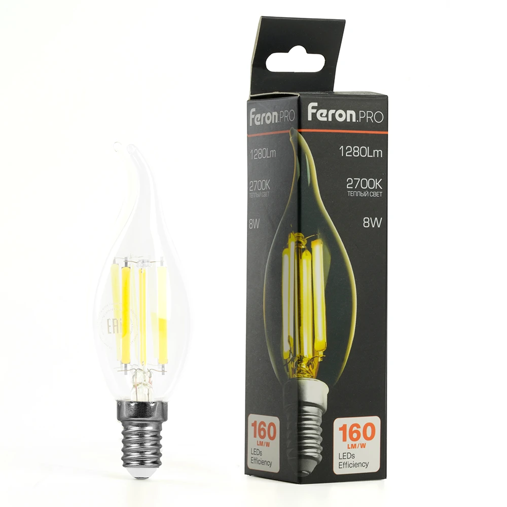 Лампа светодиодная Feron.PRO LB-1218 Свеча на ветру E14 1280LM 8W 175-265V 2700K 51265 7