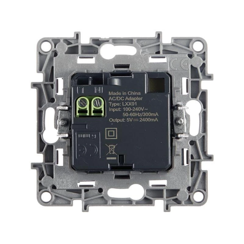 Розетка USB 2-м СП 2мод. Etika 240В/5В 2400мА механизм антрацит Leg 672694 1