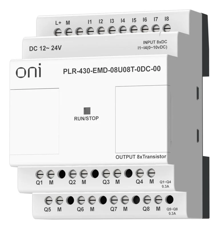 Модуль расширения входов выходов ПЛК 430 4 DI 4 UI (0-10В/DI) 8 TO 24В DC ONI PLR-430-EMD-08U08T-0DC-00 2