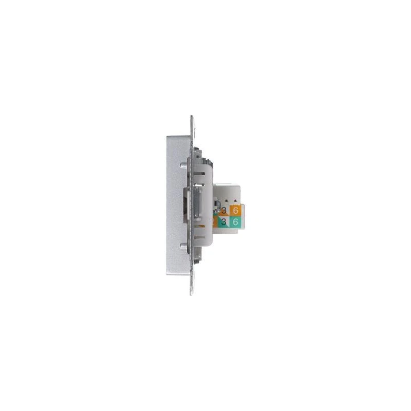 Розетка компьютерная + телевизионная 2-м СП AtlasDesign RJ45 кат.5E + TV механизм алюм. SE ATN000389 6