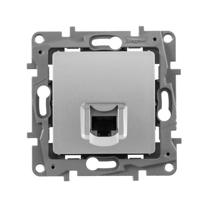 Розетка компьютерная 1-м СП Etika RJ45 кат.5E UTP механизм алюм. IEK 672441 2