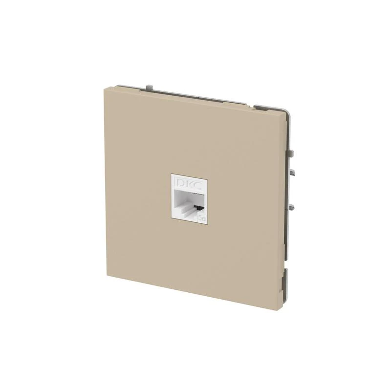 Розетка компьютерная 1-м KANT RJ45 кат.5E без шторки ванильн. марципан DKC 7015663 1