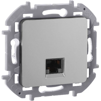 Розетка компьютерная СП Inspiria RJ45 кат.5E UTP IP20 алюм. IEK 673827